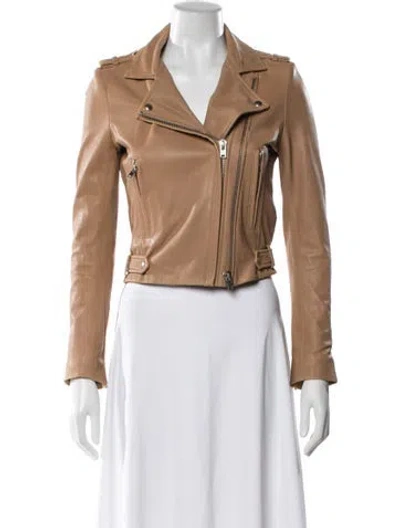 Pre-owned Iro Lamb Leather Biker Jacket In Neutral