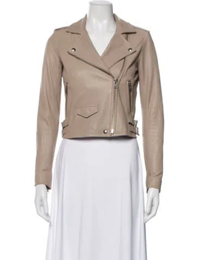 Pre-owned Iro Lamb Leather Biker Jacket In Neutral