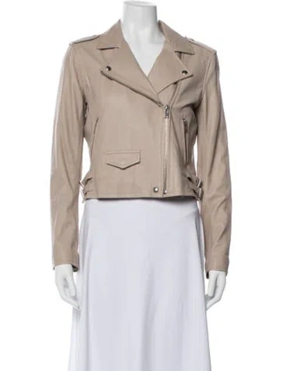 Pre-owned Iro Lamb Leather Biker Jacket In Neutral