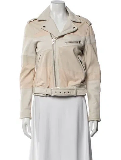 Pre-owned Iro Lamb Leather Biker Jacket In Neutral