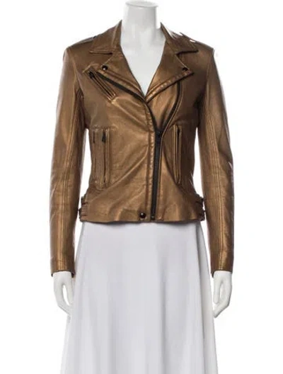Pre-owned Iro Lamb Leather Biker Jacket In Neutral