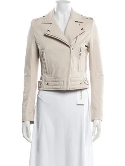 Pre-owned Iro Lamb Leather Biker Jacket In Neutral