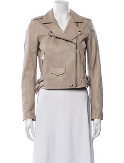 Pre-owned Iro Lamb Leather Biker Jacket In Neutral