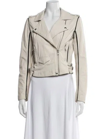 Pre-owned Iro Lamb Leather Biker Jacket In Neutral