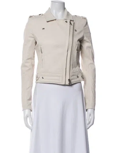 Pre-owned Iro Lamb Leather Biker Jacket In Neutrals