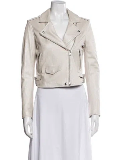 Pre-owned Iro Lamb Leather Biker Jacket In Neutrals