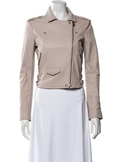 Pre-owned Iro Lamb Leather Biker Jacket In Neutrals