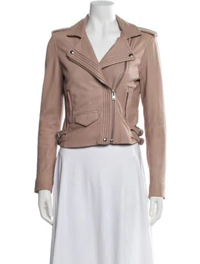 Pre-owned Iro Lamb Leather Biker Jacket In Neutrals