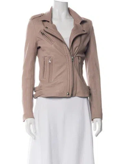 Pre-owned Iro Lamb Leather Biker Jacket In Neutrals