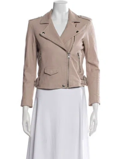 Pre-owned Iro Lamb Leather Biker Jacket In Neutrals
