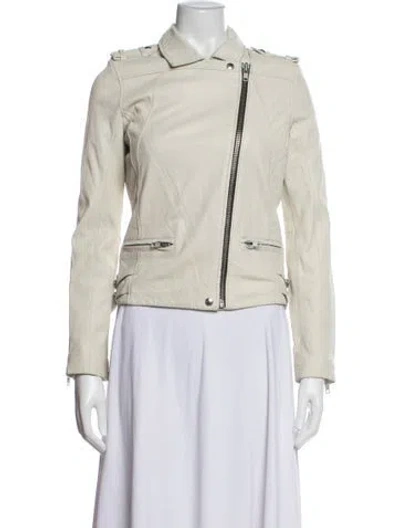 Pre-owned Iro Lamb Leather Biker Jacket In Neutrals