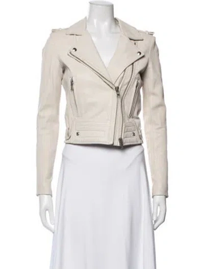 Pre-owned Iro Lamb Leather Biker Jacket In Neutrals