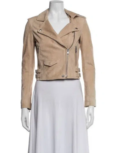 Pre-owned Iro Lamb Leather Biker Jacket In Neutrals