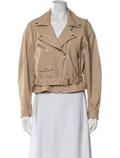Pre-owned Iro Lamb Leather Biker Jacket In Neutrals