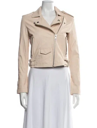 Pre-owned Iro Lamb Leather Biker Jacket In Neutrals