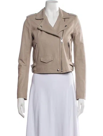 Pre-owned Iro Lamb Leather Biker Jacket In Neutrals