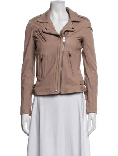 Pre-owned Iro Lamb Leather Biker Jacket In Neutrals