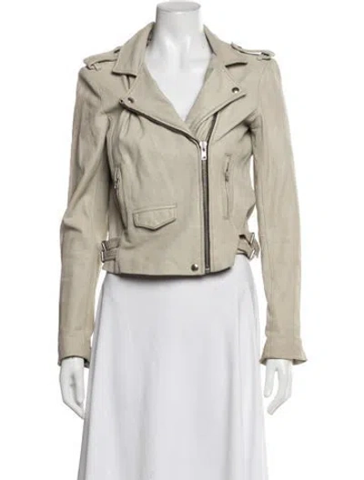 Pre-owned Iro Lamb Leather Biker Jacket In Neutrals