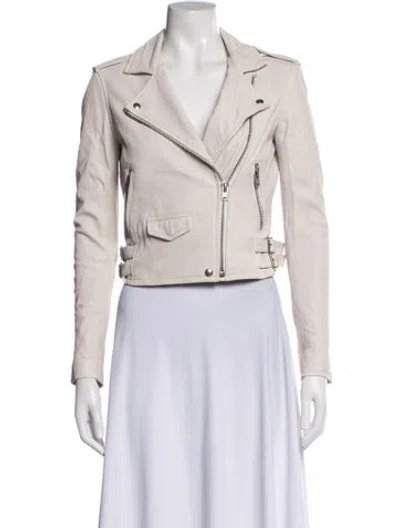 Pre-owned Iro Lamb Leather Biker Jacket In Neutrals