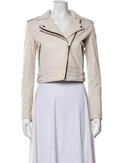 Pre-owned Iro Lamb Leather Biker Jacket In Neutrals