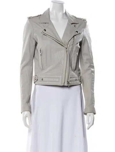 Pre-owned Iro Lamb Leather Biker Jacket In Neutrals