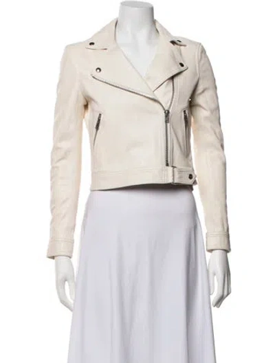 Pre-owned Iro Lamb Leather Biker Jacket In Neutrals