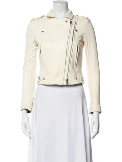 Pre-owned Iro Lamb Leather Biker Jacket In Neutrals