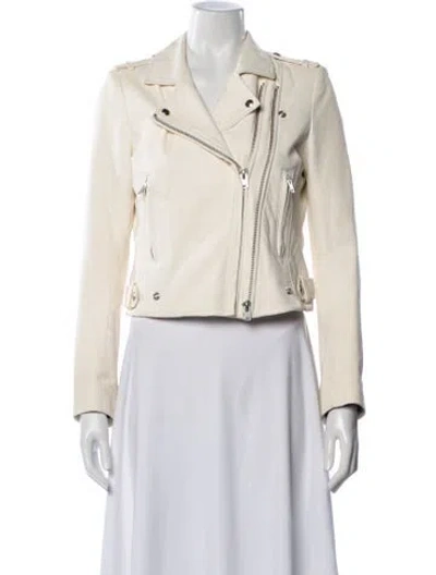 Pre-owned Iro Lamb Leather Biker Jacket In Neutrals