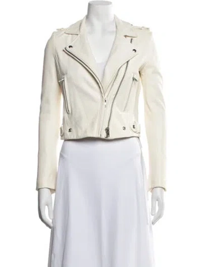 Pre-owned Iro Lamb Leather Biker Jacket In Neutrals