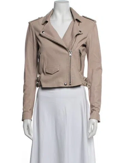 Pre-owned Iro Lamb Leather Biker Jacket In Neutrals