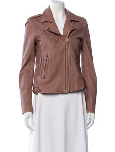 Pre-owned Iro Lamb Leather Biker Jacket In Neutrals