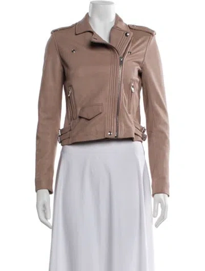 Pre-owned Iro Lamb Leather Biker Jacket In Neutrals
