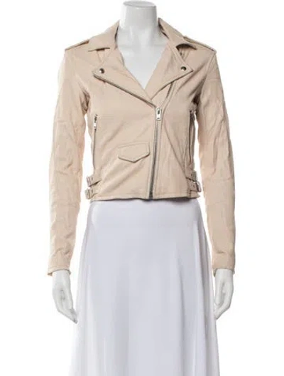 Pre-owned Iro Lamb Leather Biker Jacket In Neutrals