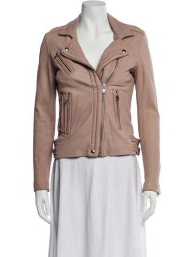 Pre-owned Iro Lamb Leather Biker Jacket In Neutrals