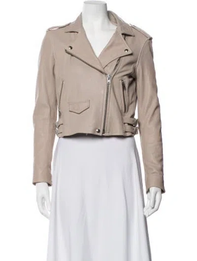 Pre-owned Iro Lamb Leather Biker Jacket In Neutrals