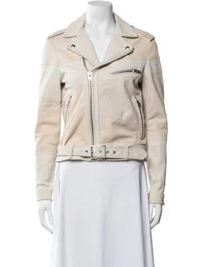 Pre-owned Iro Lamb Leather Biker Jacket In Neutrals