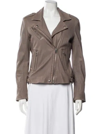 Pre-owned Iro Lamb Leather Biker Jacket In Neutrals