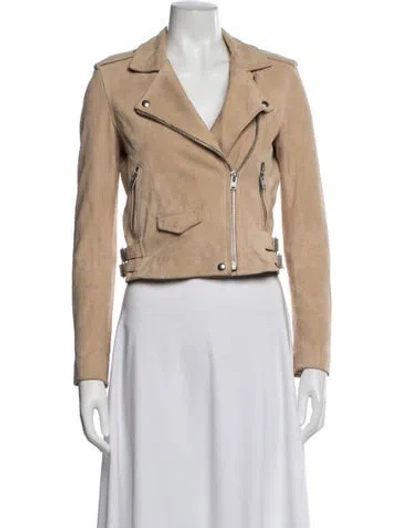 Pre-owned Iro Lamb Leather Biker Jacket In Neutrals