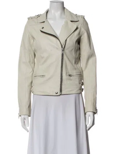 Pre-owned Iro Lamb Leather Biker Jacket In Neutrals