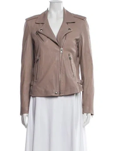 Pre-owned Iro Lamb Leather Biker Jacket In Pink