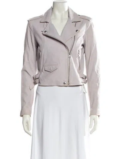 Pre-owned Iro Lamb Leather Biker Jacket In Purple