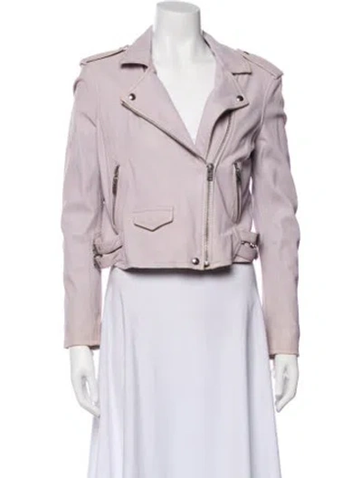 Pre-owned Iro Lamb Leather Biker Jacket In Purple