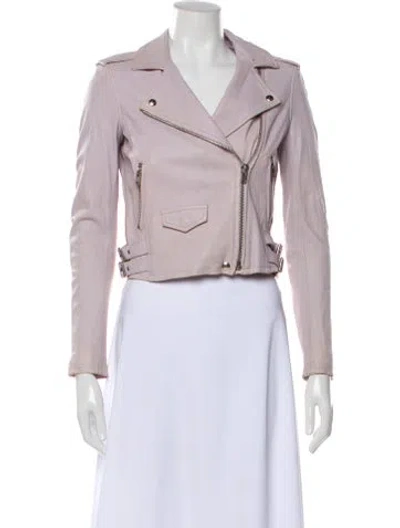 Pre-owned Iro Lamb Leather Biker Jacket In Purple