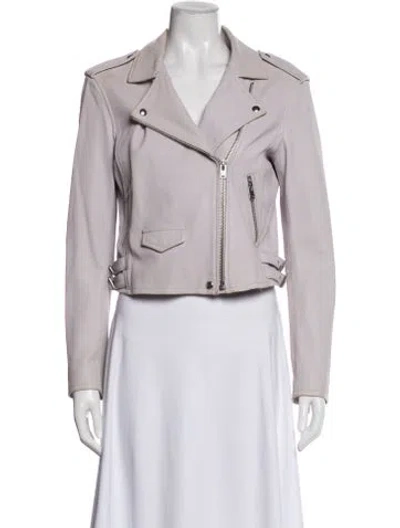 Pre-owned Iro Lamb Leather Biker Jacket In Purple