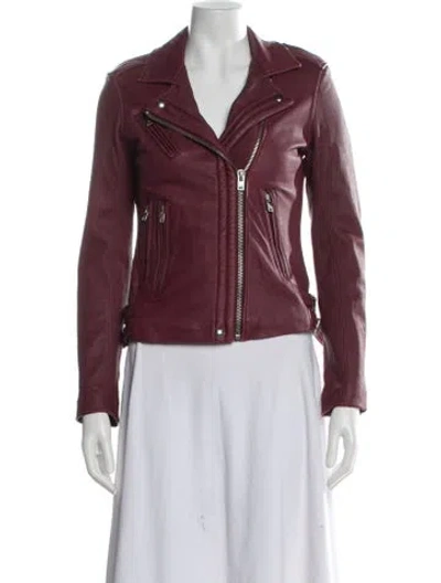 Pre-owned Iro Lamb Leather Biker Jacket In Purple