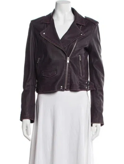 Pre-owned Iro Lamb Leather Biker Jacket In Purple