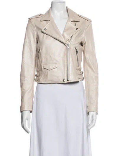 Pre-owned Iro Lamb Leather Biker Jacket In Purple