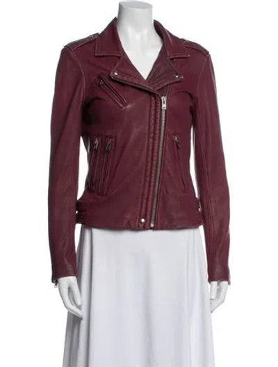 Pre-owned Iro Lamb Leather Biker Jacket In Purple