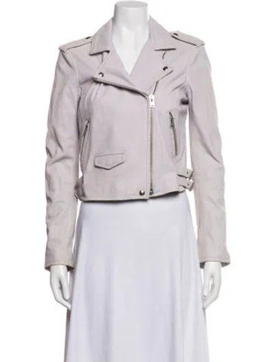 Pre-owned Iro Lamb Leather Biker Jacket In Purple