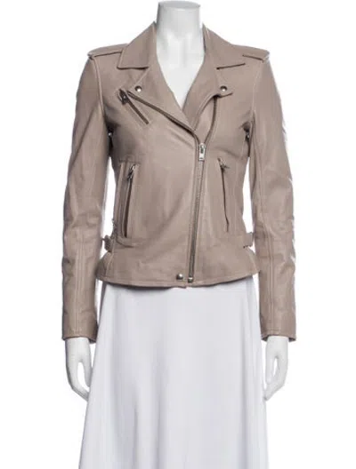 Pre-owned Iro Lamb Leather Biker Jacket In Purple